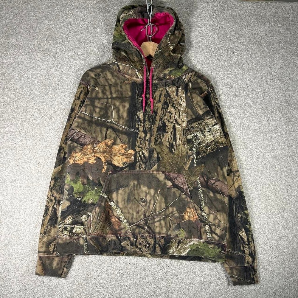 Y2K women's Mossy oak hunting camo and pink hoodie Size M